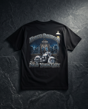 Harley Davidson Of NYC Men's Short Sleeve Dealer Brooklyn Bridge T-shi