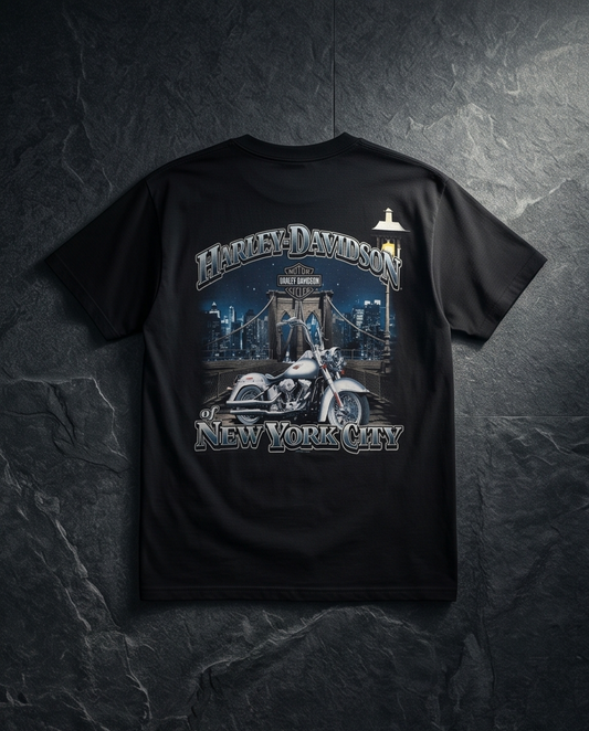 Harley Davidson Of NYC Men's Short Sleeve Dealer Brooklyn Bridge T-shirt