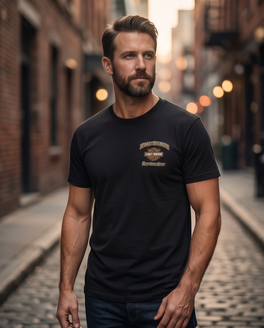 Harley Davidson Of NYC Men's Short Sleeve Dealer TAXI T-shirt RkStratman