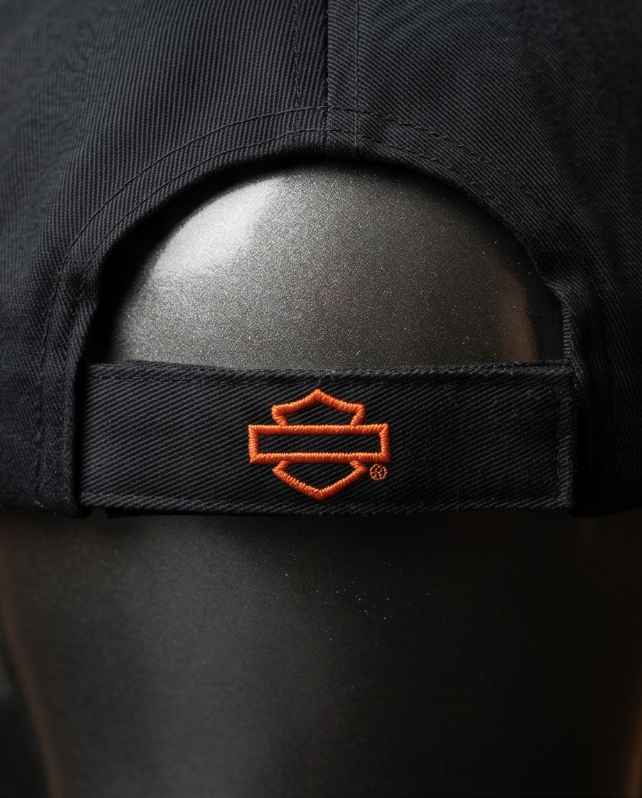 Harley Davidson Of NYC Dealer Bar & Shield Flames Baseball Cap Black