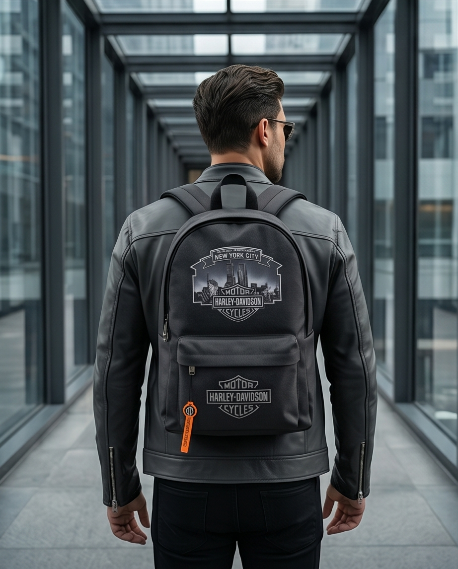 Harley Davidson of NYC Skyline Twin Towers BackPack