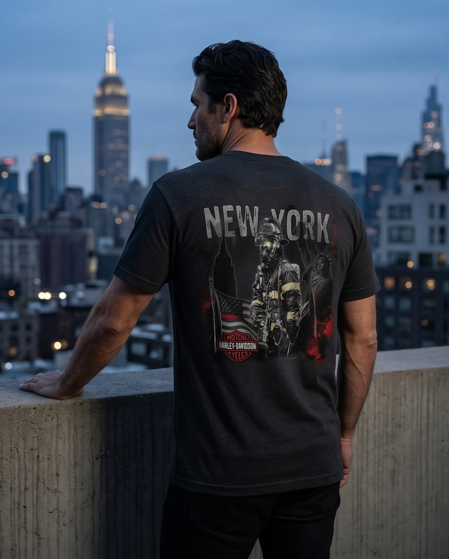 Harley Davidson Of NYC Men's Short Sleeve Dealer Brave T-shirt