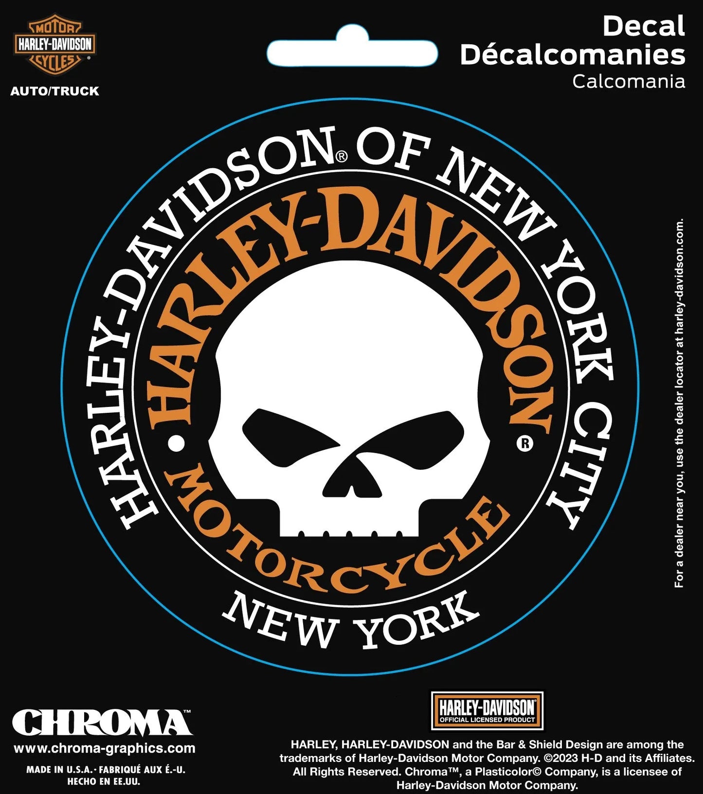 Harley Davidson of NYC Willie G Dealer Decal