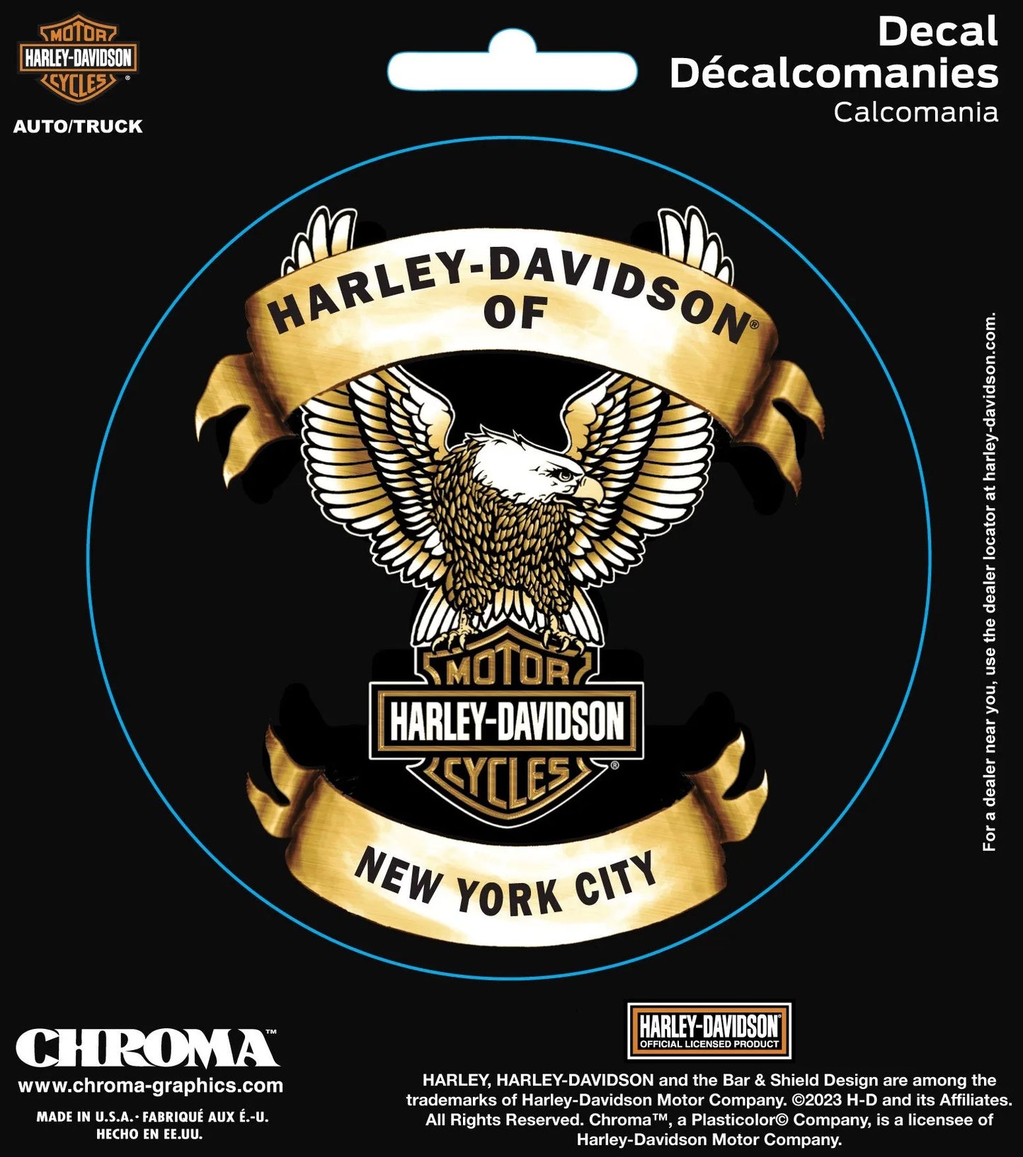 Harley Davidson of NYC Dealer Up Wing Eagle Decal