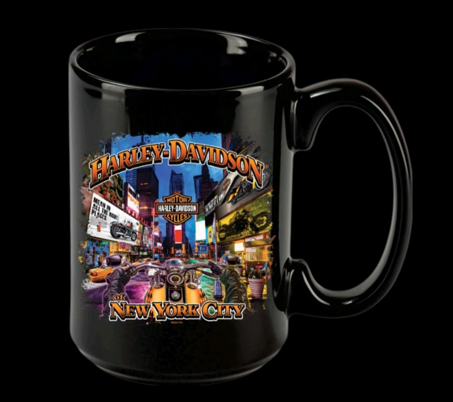 Harley Davidson Of NYC Dealer Skyline Time Square coffee mug