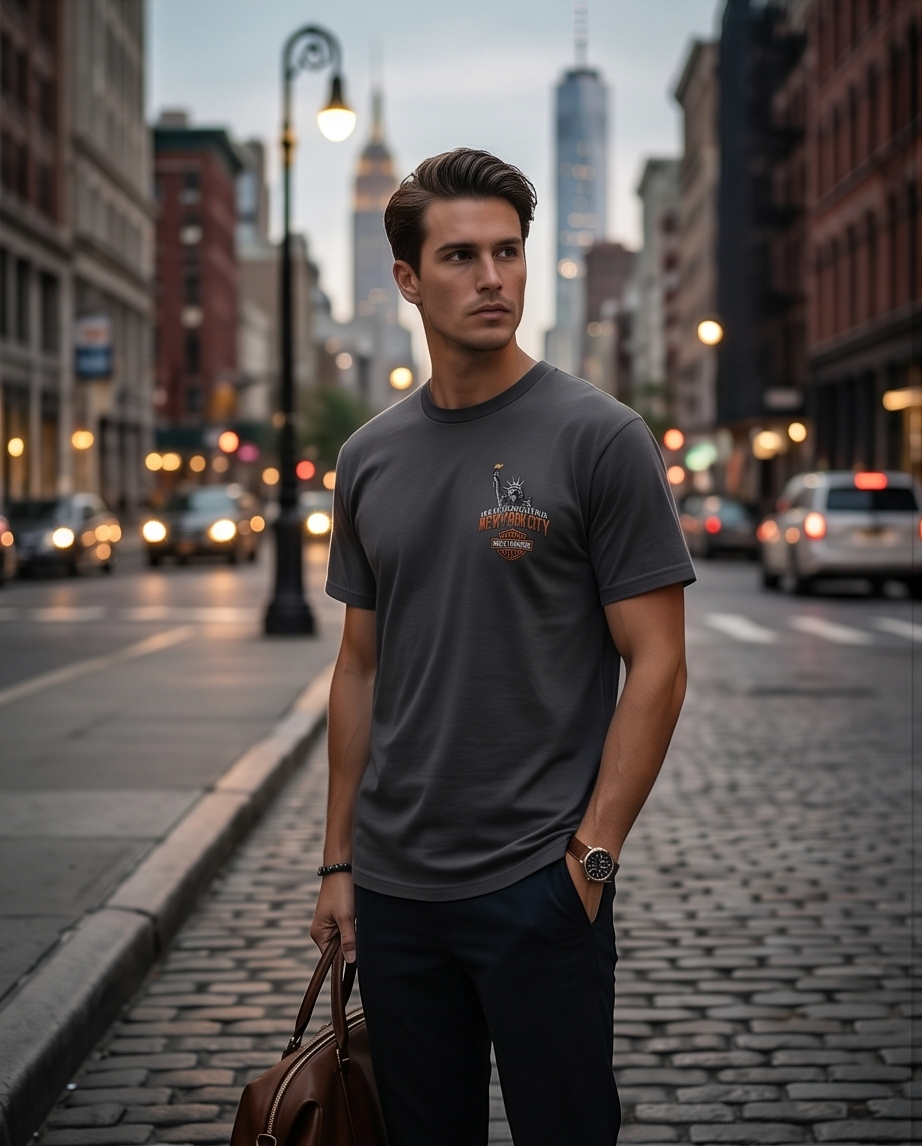 Harley Davidson Of NYC Men's Short Sleeve Dealer Liberty T-shirt
