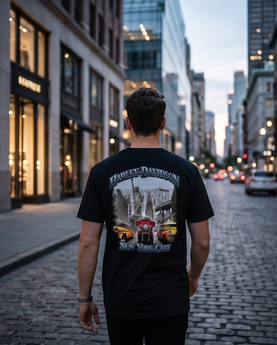 Harley Davidson Of NYC Men's Short Sleeve Dealer TAXI T-shirt RkStratman