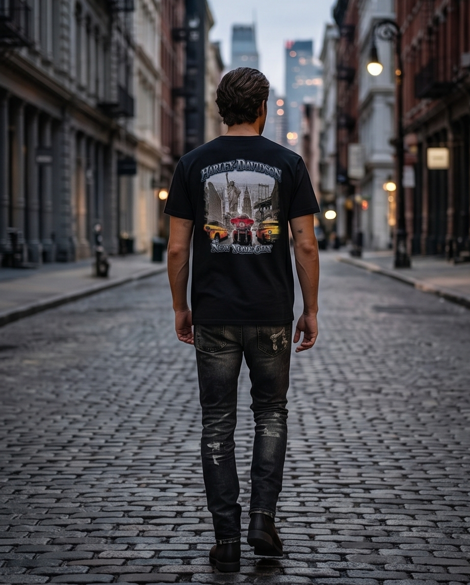 Harley Davidson Of NYC Men's Short Sleeve Dealer TAXI T-shirt RkStratman
