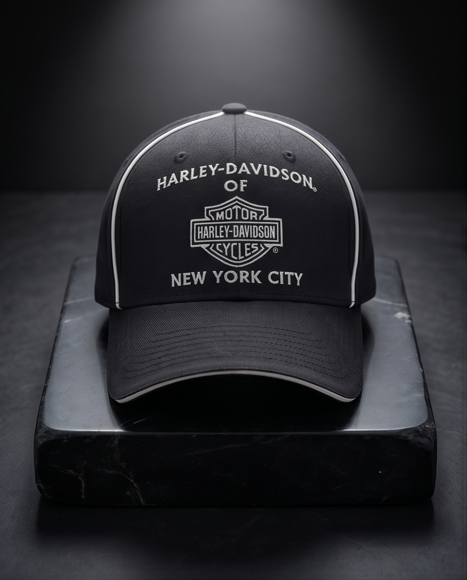 Harley Davidson Of NYC Dealer Bar & Shield Baseball Cap Black