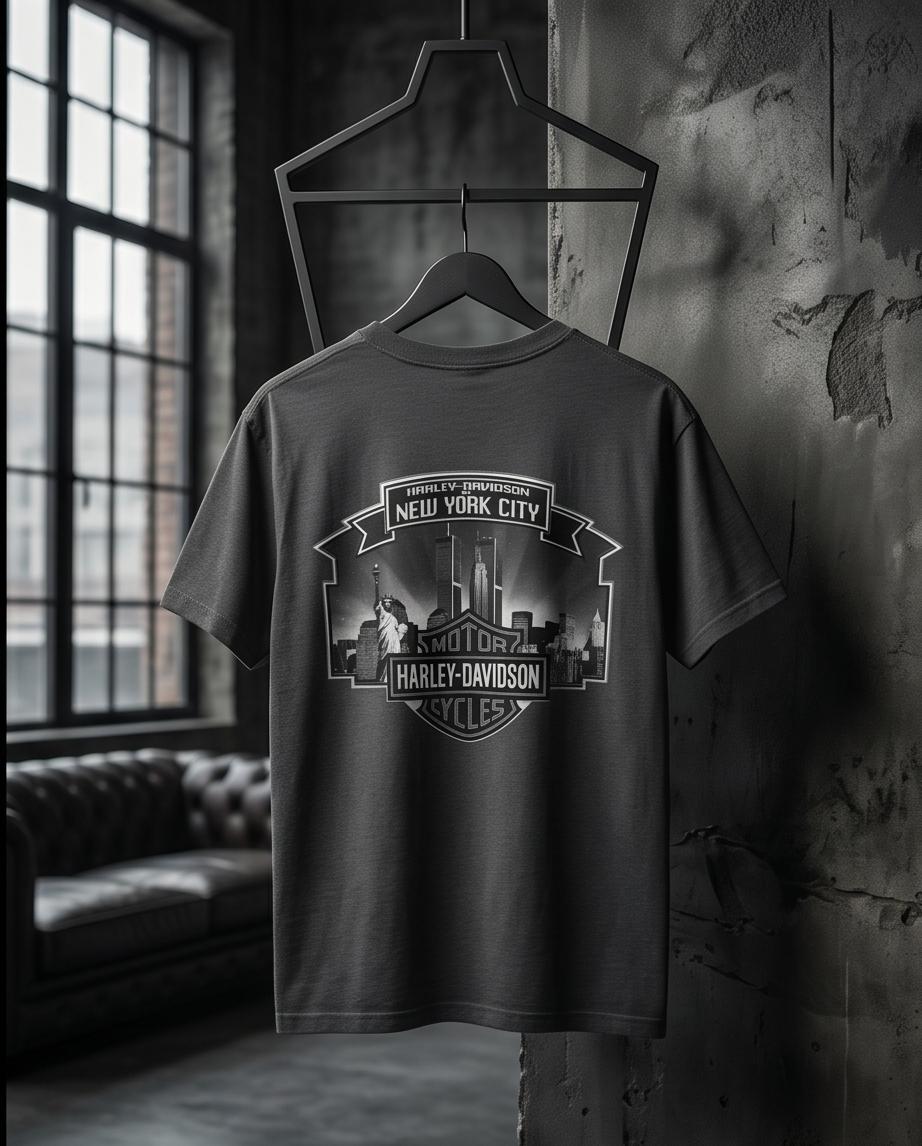 Harley Davidson Of NYC Men's Short Sleeve Dealer Twin Towers T-shirt