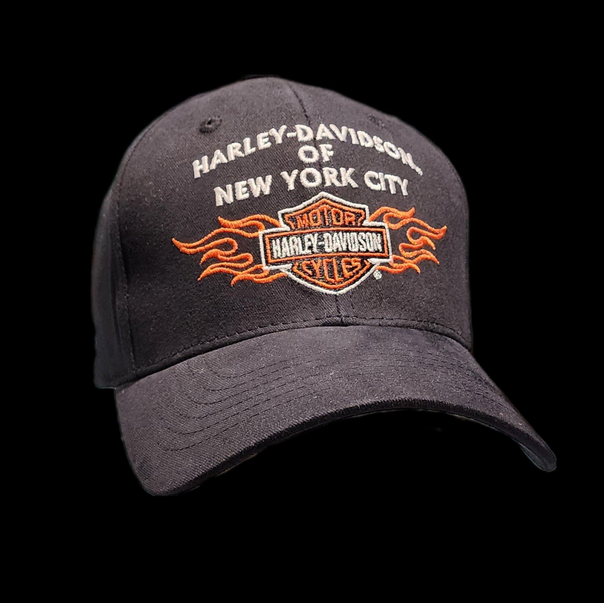 Harley Davidson Of NYC Dealer Bar & Shield Flames Baseball Cap Black - Harley Davidson Of Nyc