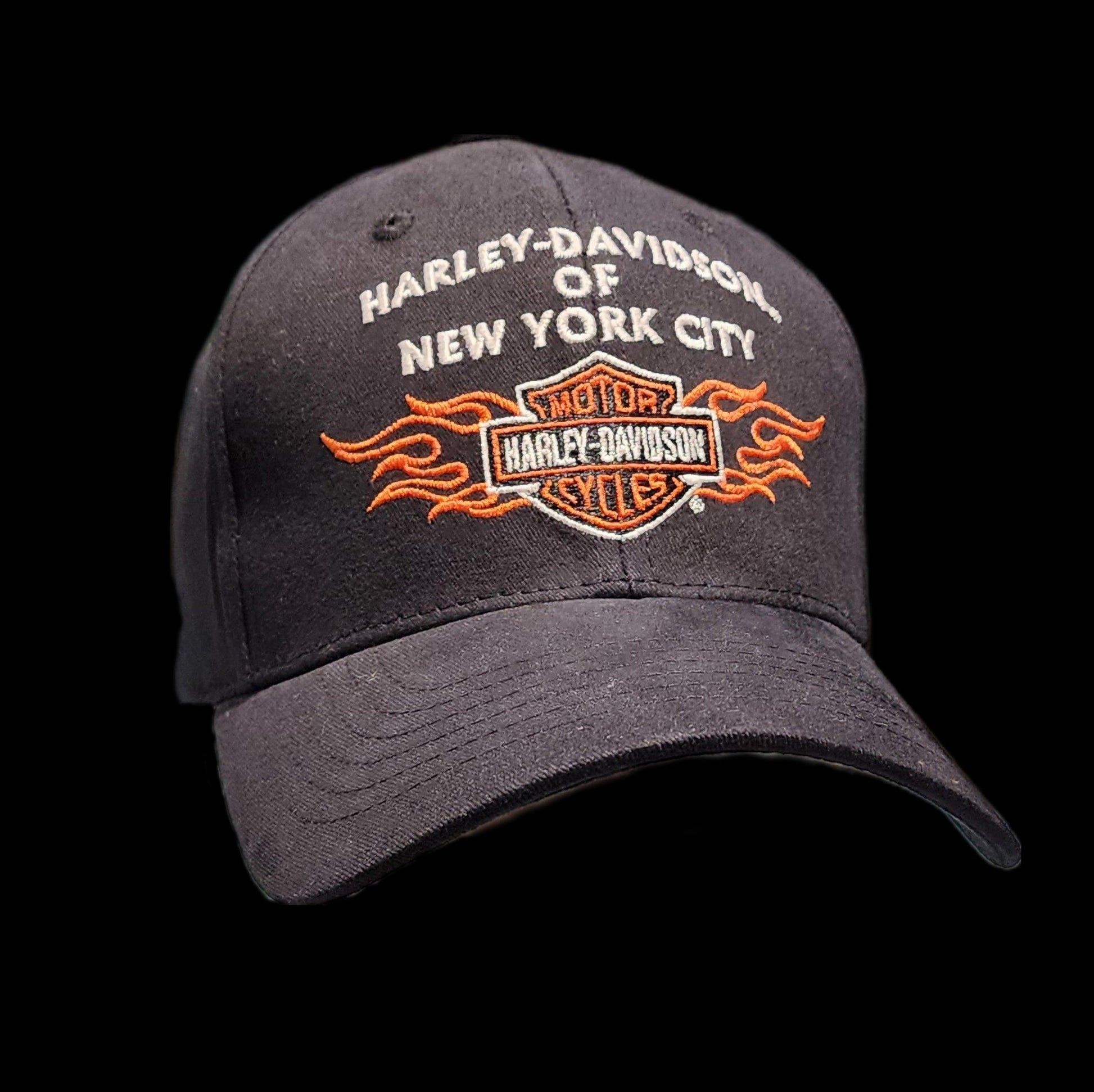 Harley Davidson Of NYC Dealer Bar & Shield Flames Baseball Cap Black - Harley Davidson Of Nyc