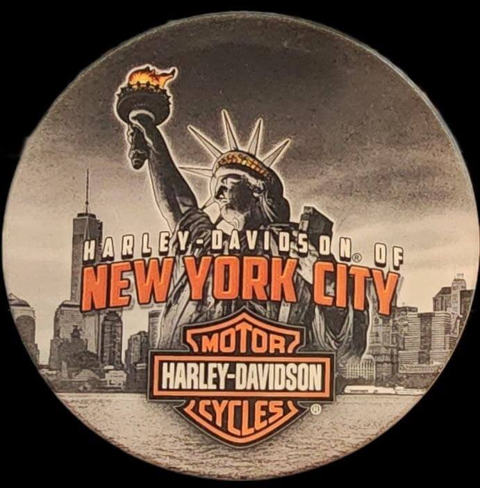 Harley Davidson Of NYC Dealer Liberty Coaster Set Of 2 - Harley Davidson Of Nyc