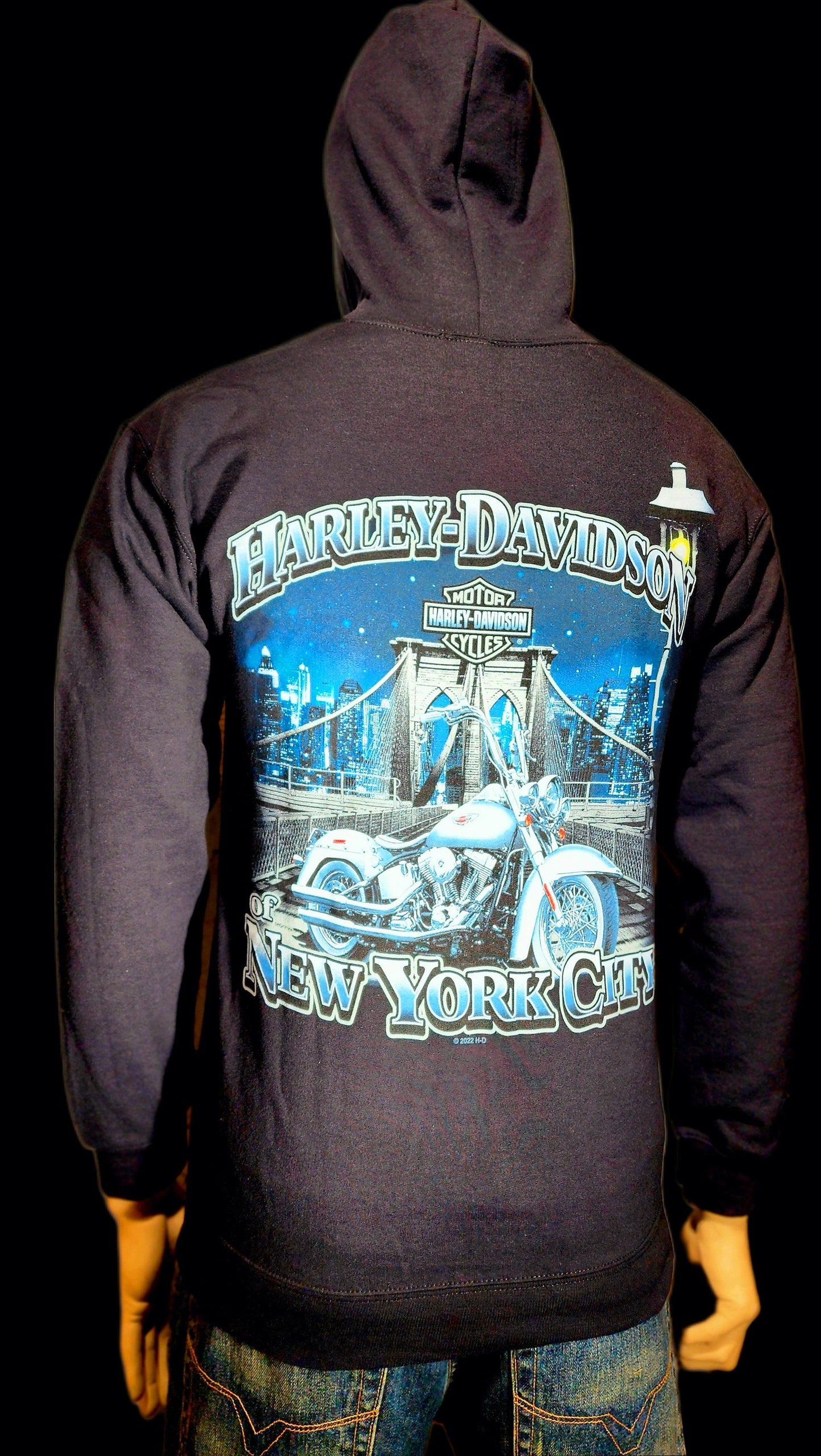 Harley Davidson Of NYC Dealer Men's Brooklyn Bridge Zip-Up Hoodie - Harley Davidson Of Nyc