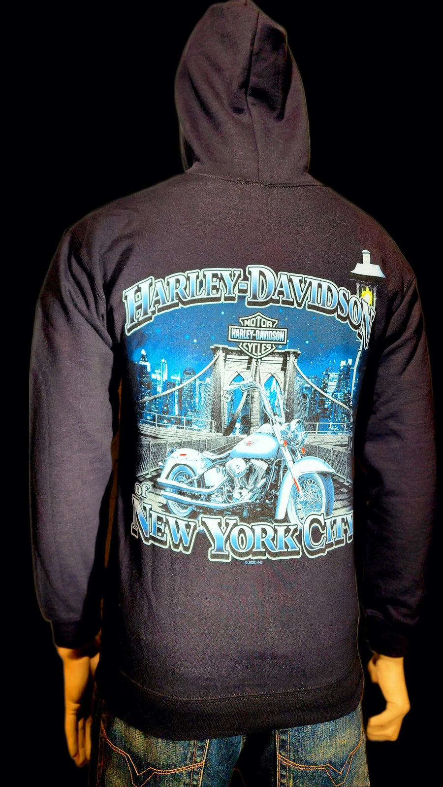 Harley Davidson Of NYC Dealer Men's Brooklyn Bridge Zip-Up Hoodie