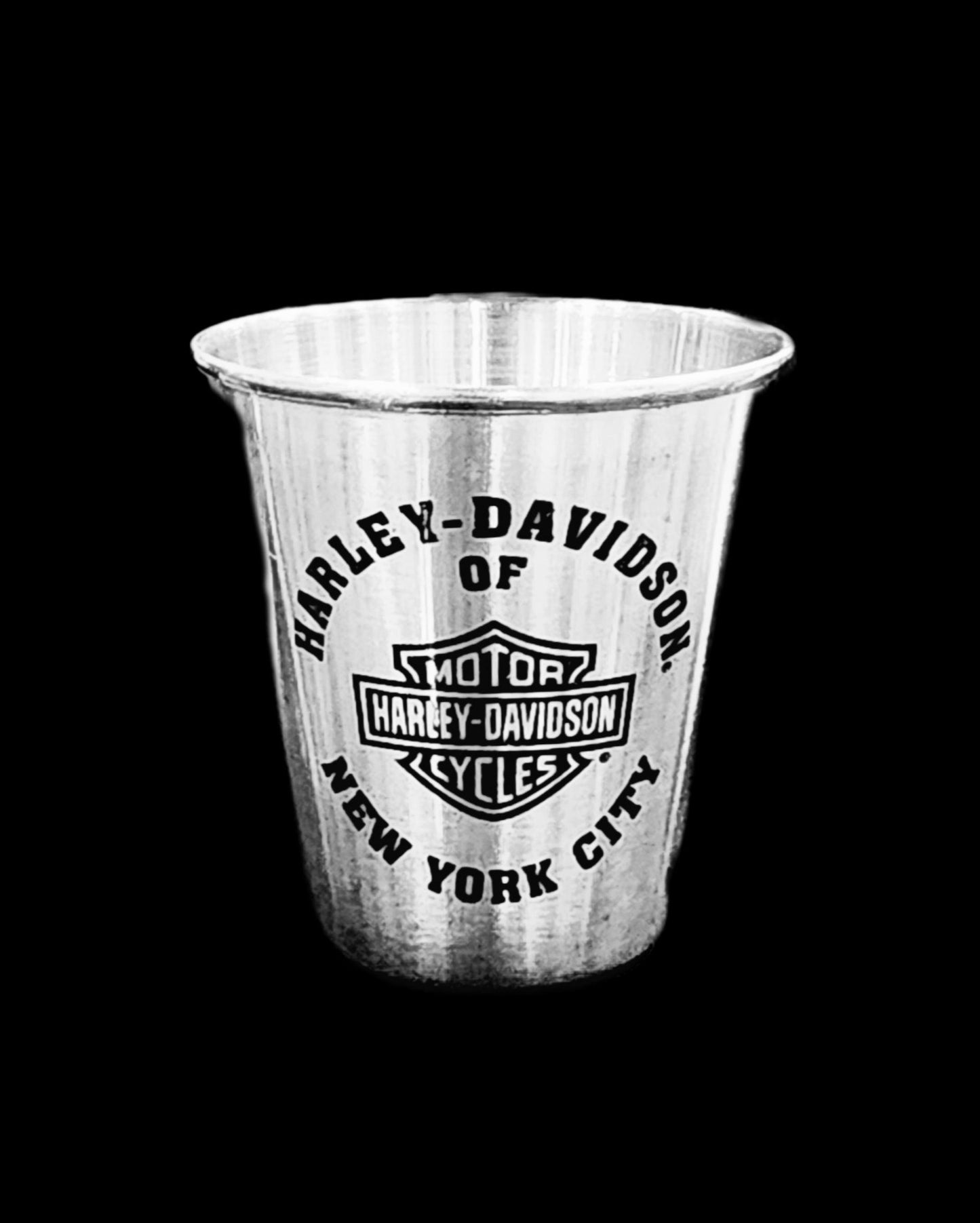 Harley Davidson Of NYC Dealer Metal Bar and Shield Shot Glass - Harley Davidson Of Nyc