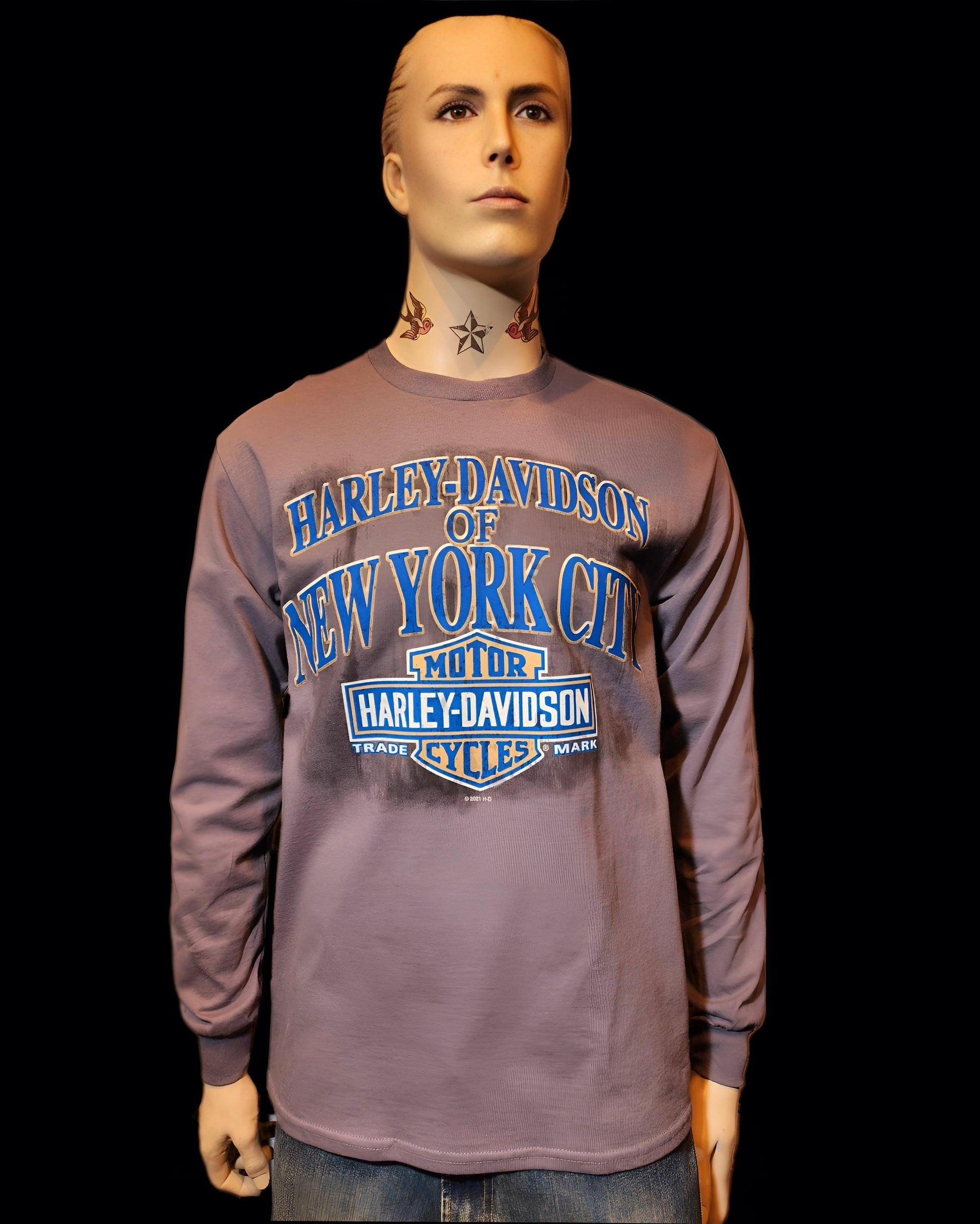 Harley Davidson Of NYC Men's Long Sleeve Dealer City Tags T-shirt - Harley Davidson Of Nyc