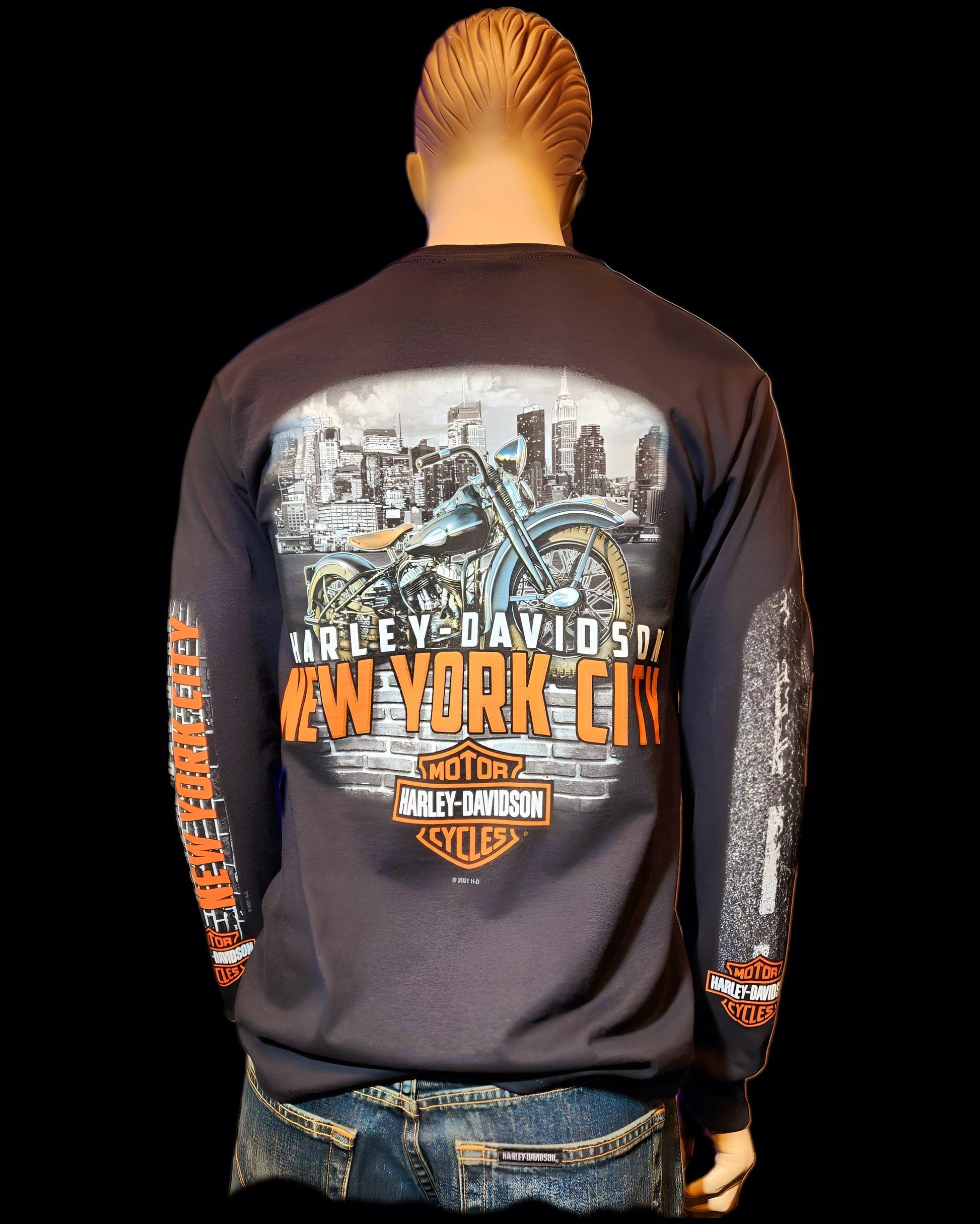 Harley Davidson Of NYC Men's Long Sleeve Dealer Liberty T-shirt - Harley Davidson Of Nyc
