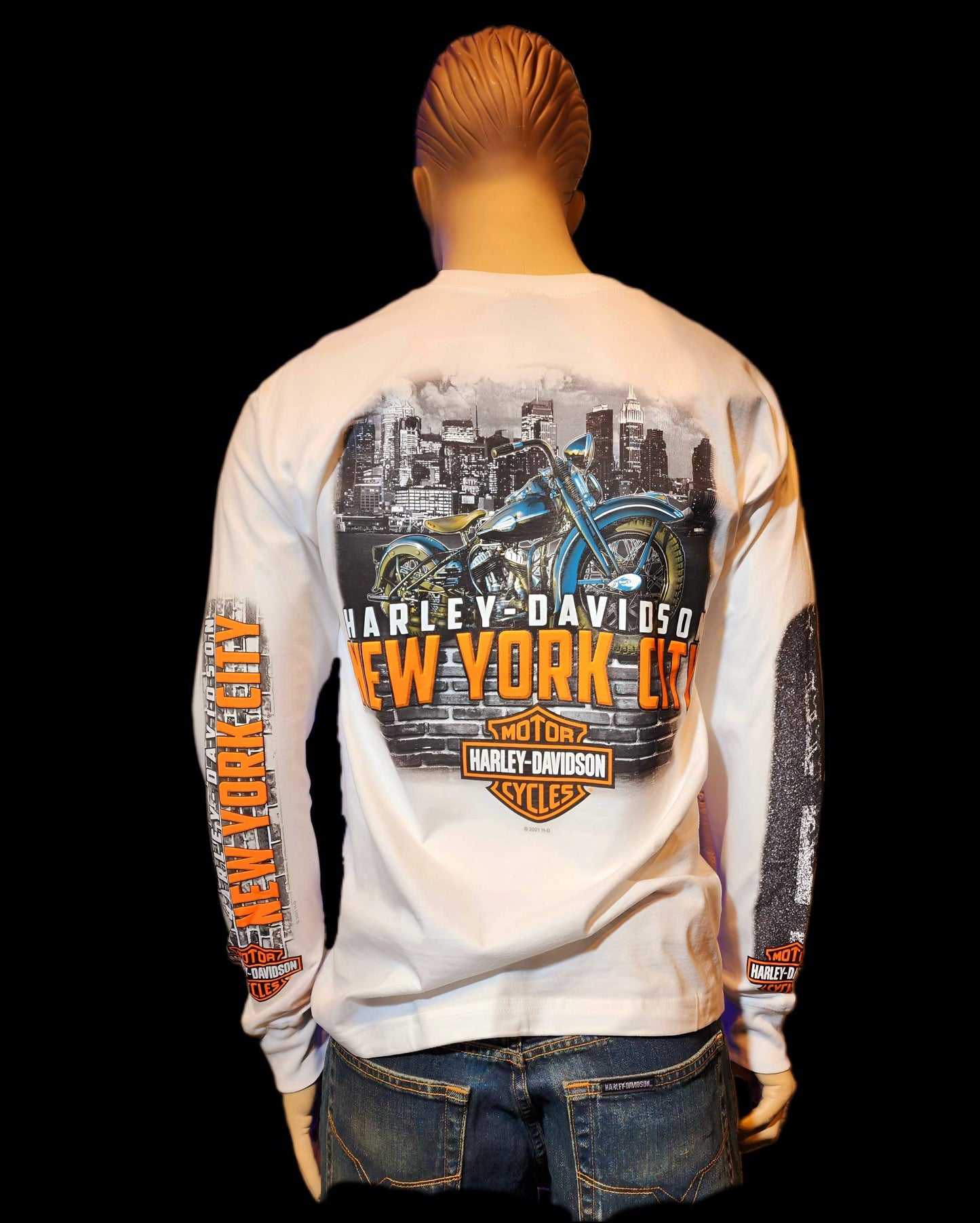 Harley Davidson Of NYC Men's Long Sleeve Dealer Liberty T-shirt - Harley Davidson Of Nyc
