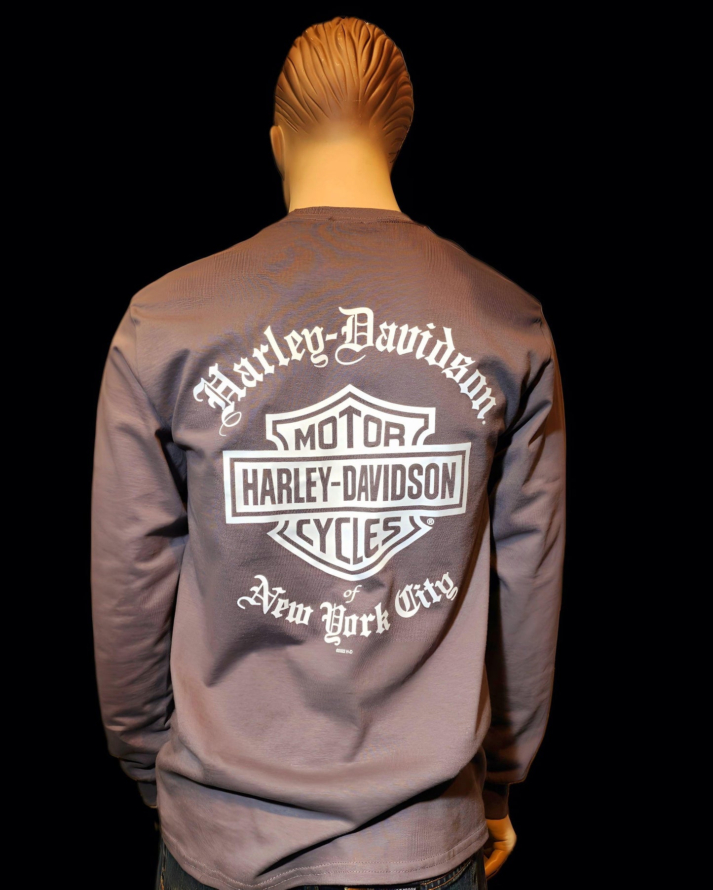 Harley Davidson Of NYC Men's Long Sleeve Dealer Old English T-shirt - Harley Davidson Of Nyc