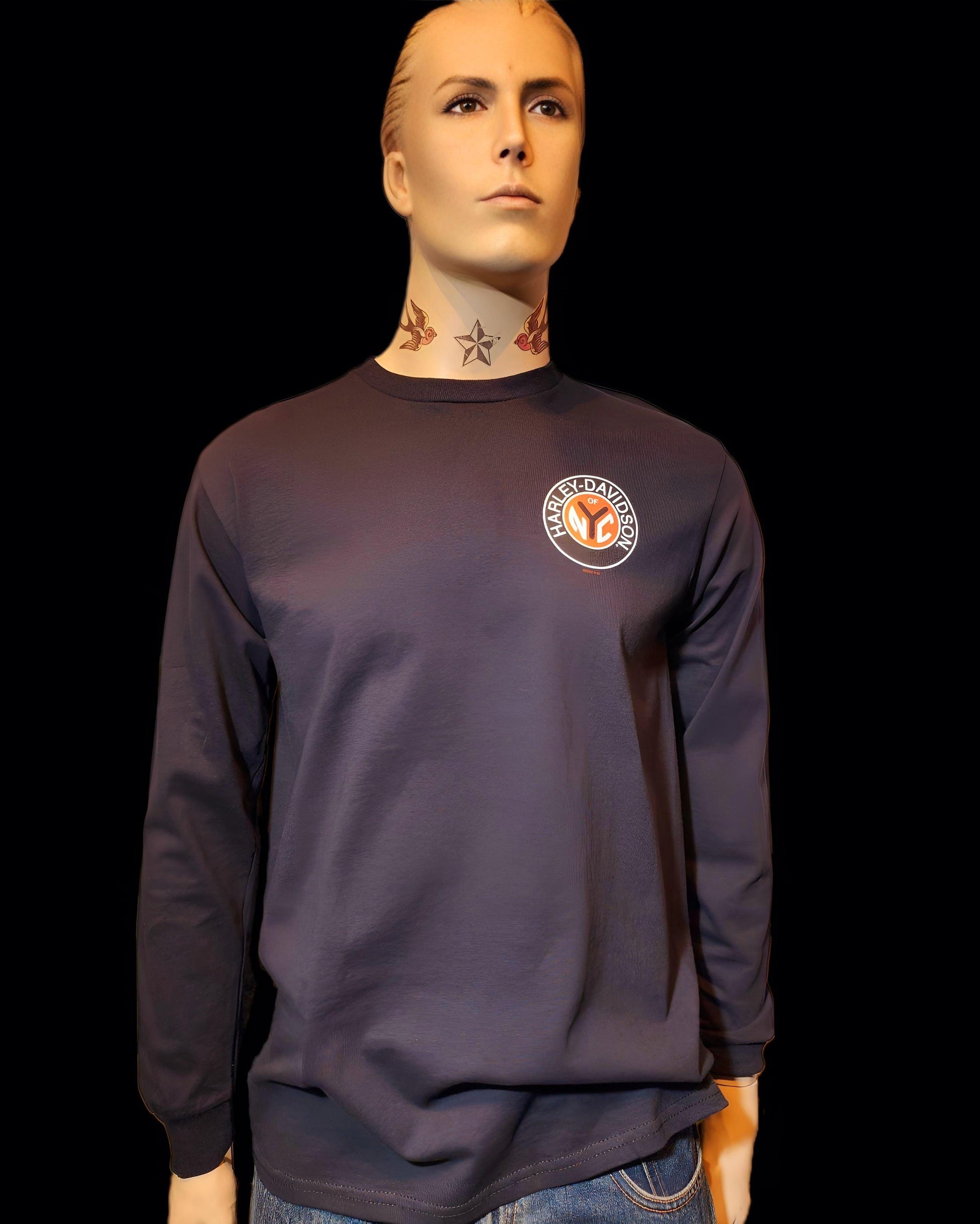 Harley Davidson Of NYC Men's Long Sleeve Dealer Token T-shirt - Harley Davidson Of Nyc