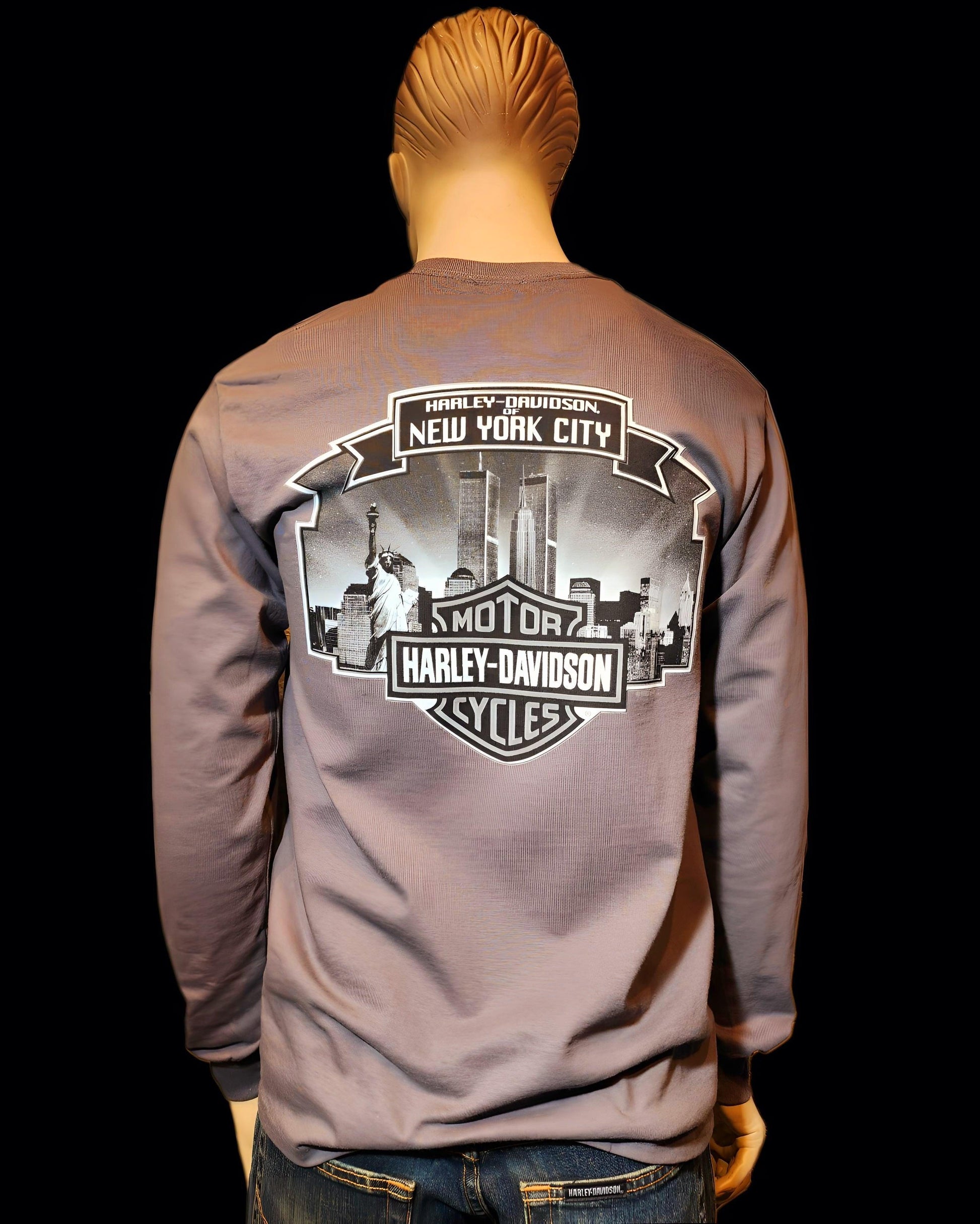Harley Davidson Of NYC Men's Long Sleeve Dealer Twin Towers T-shirt - Harley Davidson Of Nyc