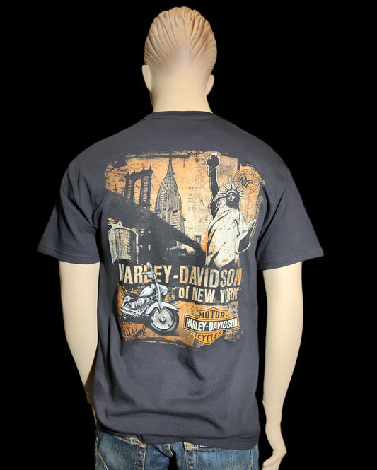 Harley Davidson Of NYC Men's Short Sleeve Dealer Sepiacollag T-shirt - Harley Davidson Of Nyc