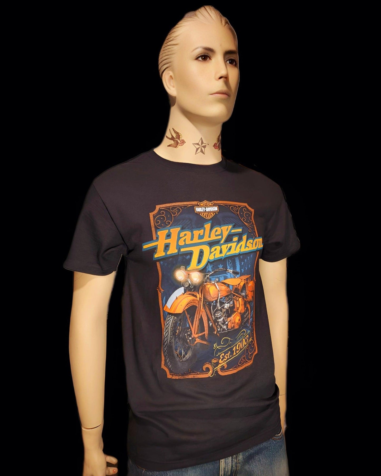 Harley Davidson Of NYC Vintage-Gold Men's Dealer T-shirt - Harley Davidson Of Nyc