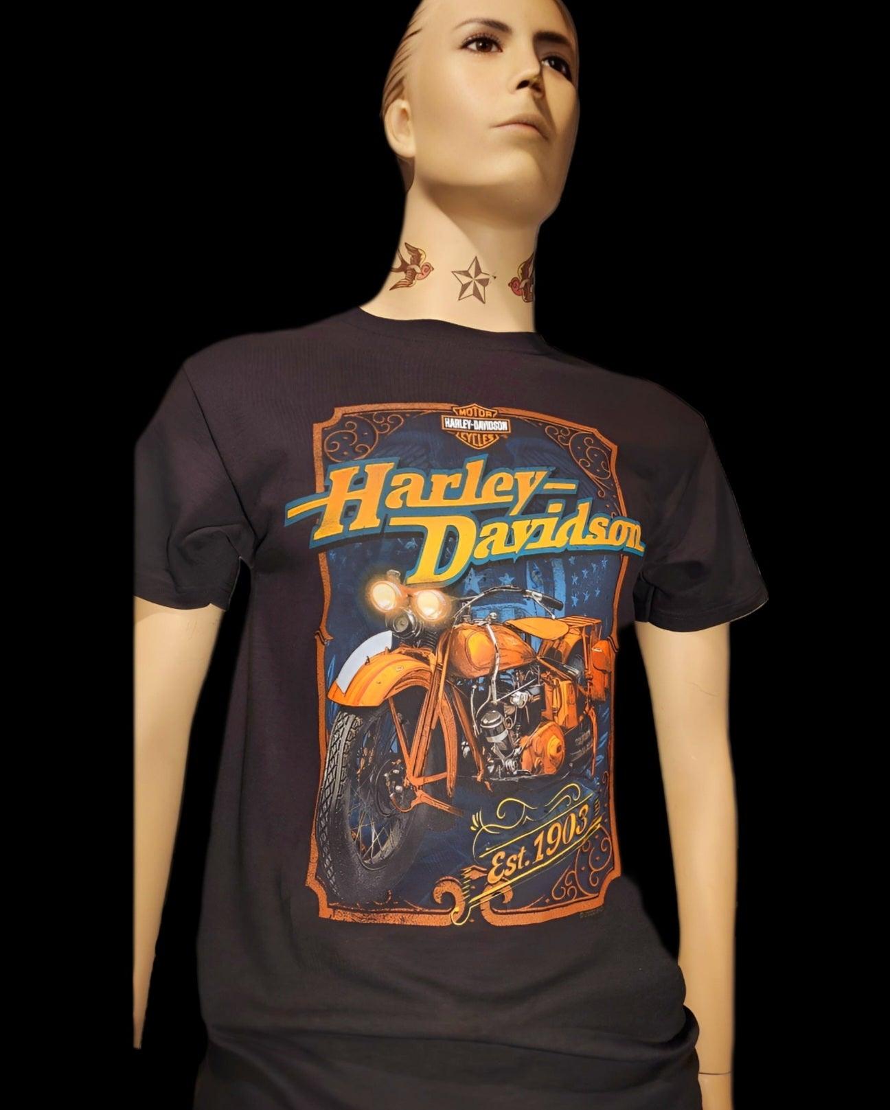 Harley Davidson Of NYC Vintage-Gold Men's Dealer T-shirt - Harley Davidson Of Nyc