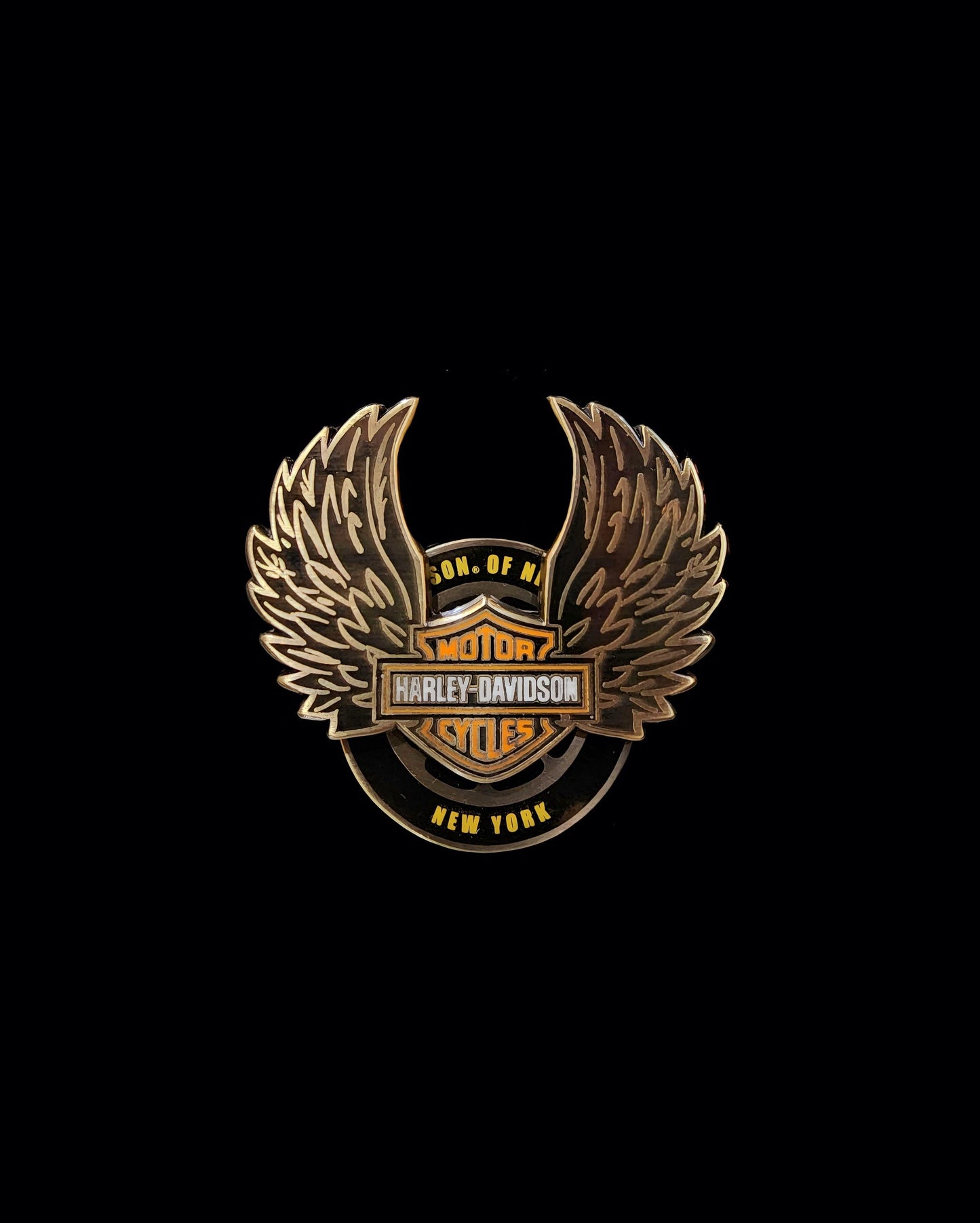 Harley Davidson Of NYC Wings-Banner Dealer Pin - Harley Davidson Of Nyc