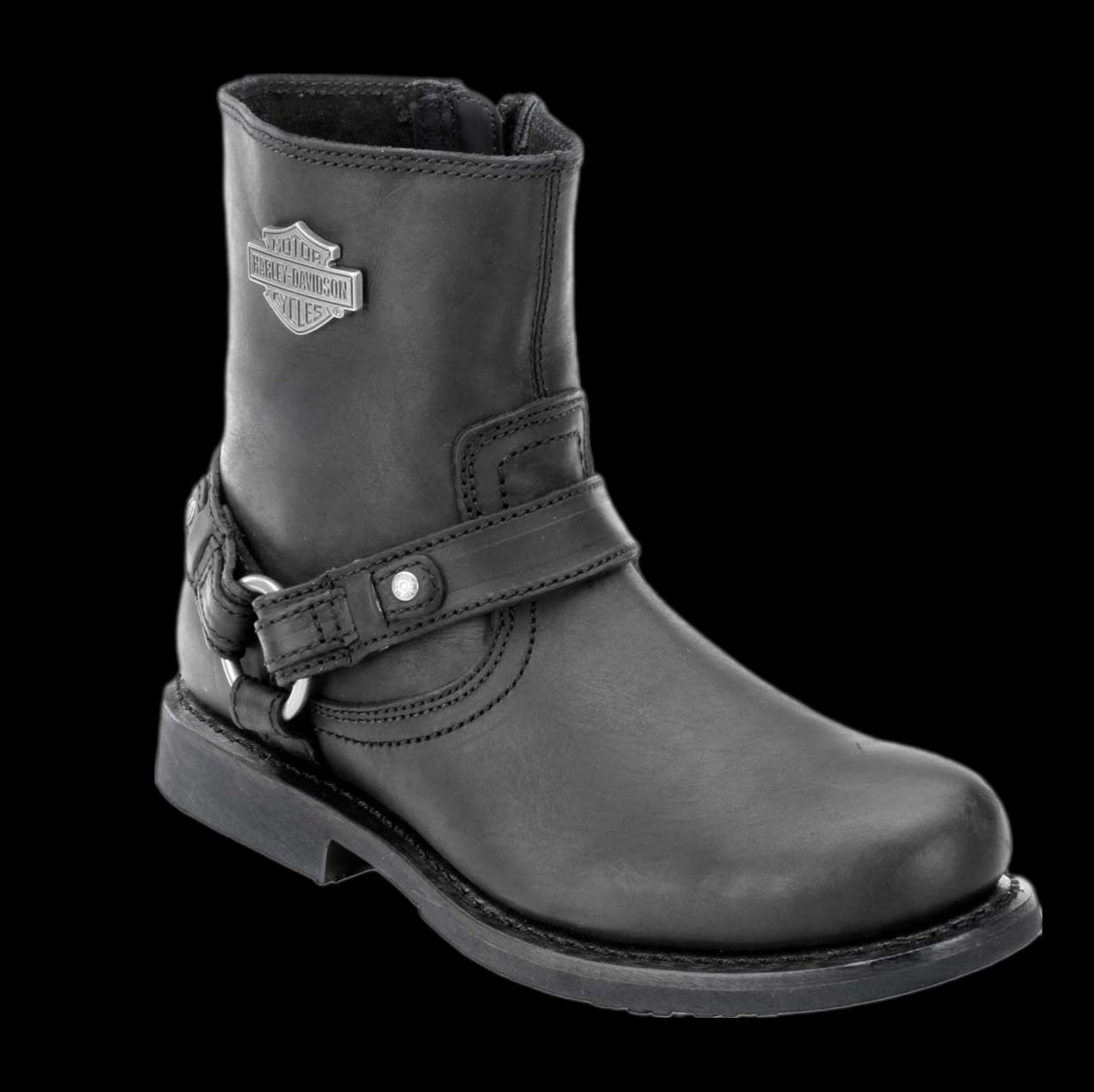 Harley-Davidson® Scout Black 7-Inch Leather Boots, Side Entry Inside Zip. D95262 - Harley Davidson Of Nyc