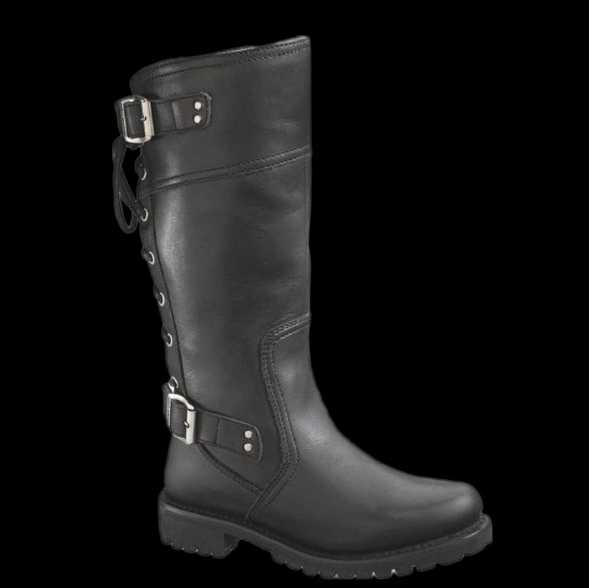 Harley-Davidson® Women's Alexa Back Lace Black Leather Motorcycle Boots D85167 - Harley Davidson Of Nyc