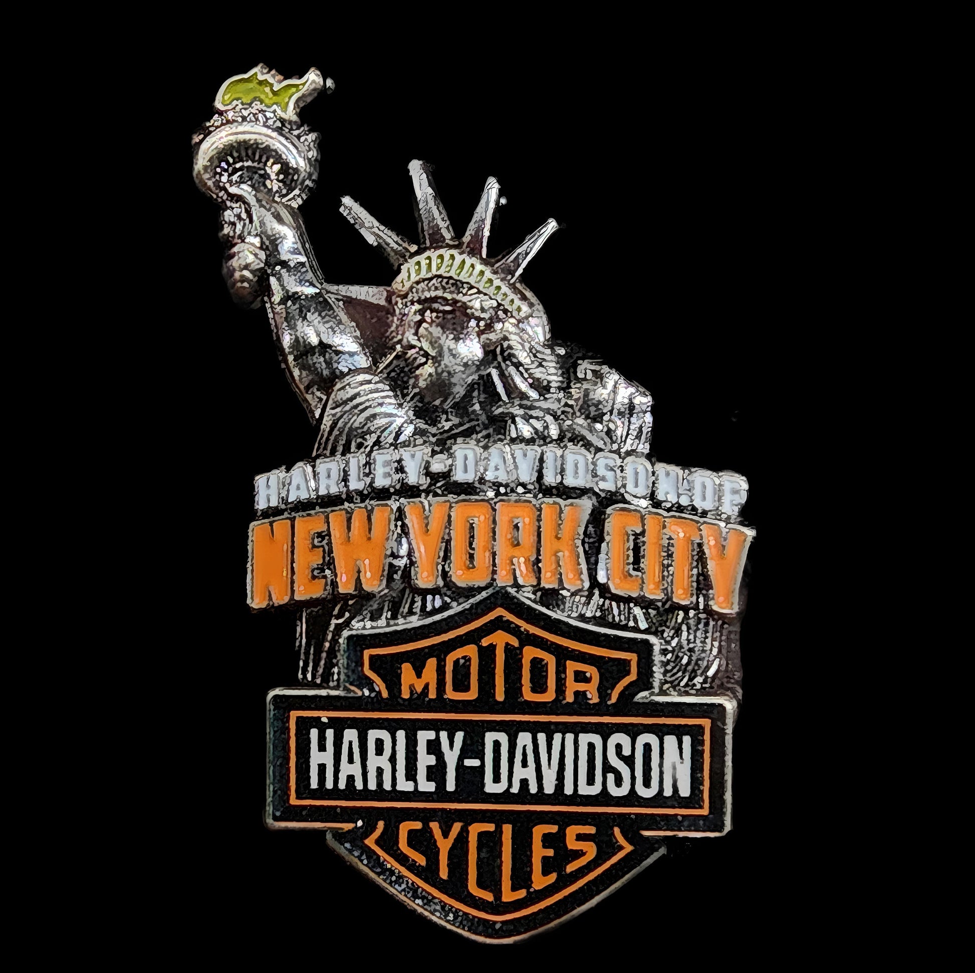 Nyc Harley Davidson Skyline Liberty Pin - Harley Davidson Of Nyc